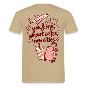 You & Me – New Cities - Männer T-Shirt - Sandbeige - Hinten - AI Model Male 178 light (178cm)