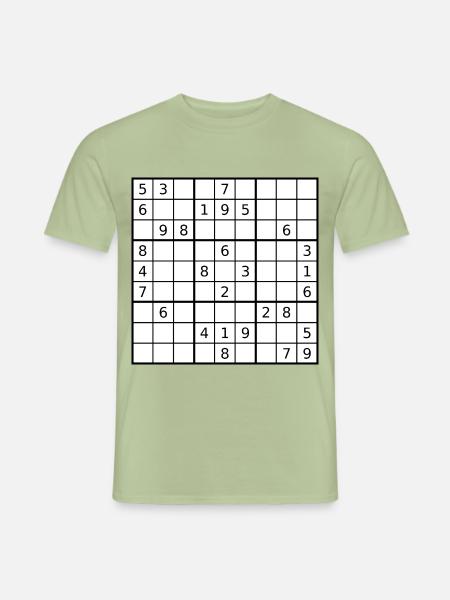 Raffiniertes Sudoku Zahlenlogik - Männer T-Shirt - Sage