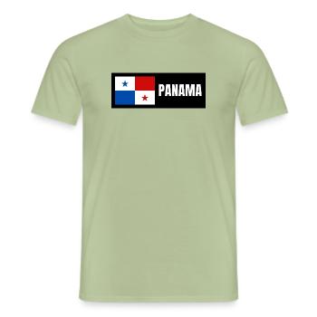 Panama Flag - Men's T-Shirt - sage - Front - AI Model Male 178 light (178cm)