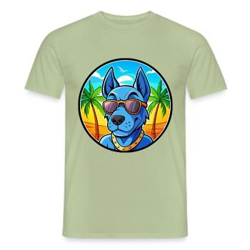 Lunettes de soleil de dessin animé Blue Thai Ridgeback Dog Breed - T-shirt homme - vert sauge - Devant - AI Model Male 178 light (178cm)