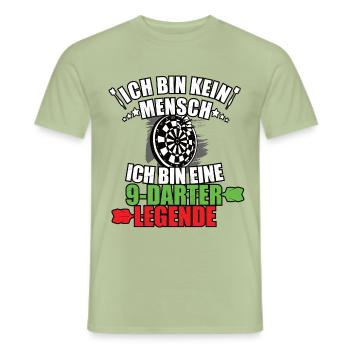 9Darter Legende - Männer T-Shirt - Sage - Vorne - AI Model Male 178 light (178cm)