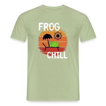 Frosch-Chill - Männer T-Shirt - Sage - Vorne - AI Model Male 178 light (178cm)