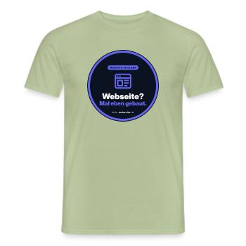 Webseite? Mal Eben Gebaut. Webdesigner Shirt - Männer T-Shirt - Sage - Vorne - AI Model Male 178 light (178cm)
