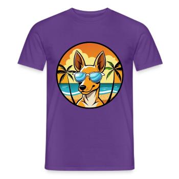 Podenco Ibizenco Hunderasse Cartoon Sonnenbrille Strand - Männer T-Shirt - Lila - Vorne - AI Model Male 178 light (178cm)