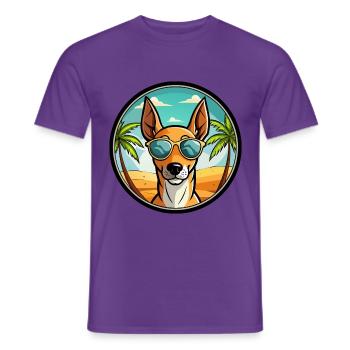 Podenco Ibizenco Hunderasse Cartoon Sonnenbrille Strand - Männer T-Shirt - Lila - Vorne - AI Model Male 178 light (178cm)