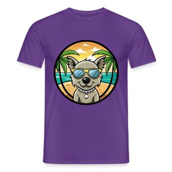 Pumi Hunderasse Cartoon Sonnenbrille Strand - Männer T-Shirt - Lila - Vorne - AI Model Male 178 light (178cm)