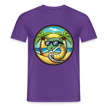 Schlange Lustige Cartoon Sommer Strand Sonnenbrille Cool - Männer T-Shirt - Lila - Vorne - AI Model Male 178 light (178cm)