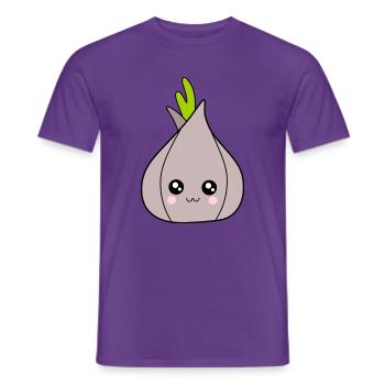 Kawaii Zwiebel Knoblauch Kawaii Gemüse Kawaii Obst - Männer T-Shirt - Lila - Vorne - AI Model Male 178 light (178cm)