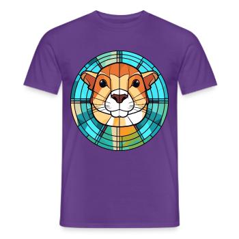 Gopher bunte Aquarell-Tier-Haustier-Illustration - Männer T-Shirt - Lila - Vorne - AI Model Male 178 light (178cm)