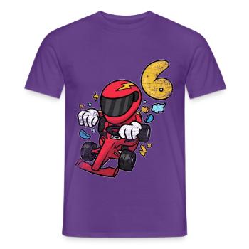 Rasanter Rennfahrer Kindergeburtstag - Männer T-Shirt - Lila - Vorne - AI Model Male 178 light (178cm)