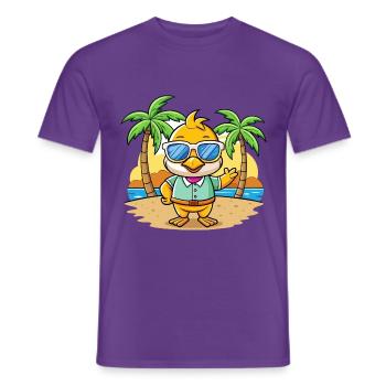 Ente Lustige Cartoon Sommer Strand Sonnenbrille - Männer T-Shirt - Lila - Vorne - AI Model Male 178 light (178cm)