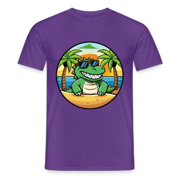 Krokodil Lustige Cartoon Sommer Strand Sonnenbrille - Männer T-Shirt - Lila - Vorne - AI Model Male 178 light (178cm)
