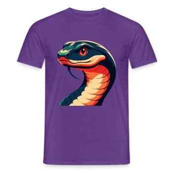Schlange Cartoon Figur Buntes Haustier Tier - Männer T-Shirt - Lila - Vorne - AI Model Male 178 light (178cm)