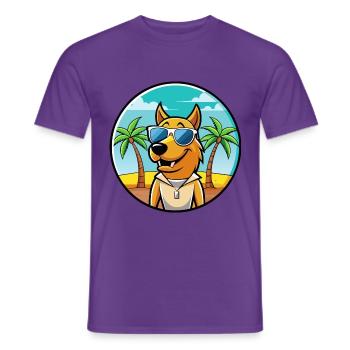 Smaland Hound Hund Rasse Cartoon Sonnenbrille Strand - Männer T-Shirt - Lila - Vorne - AI Model Male 178 light (178cm)