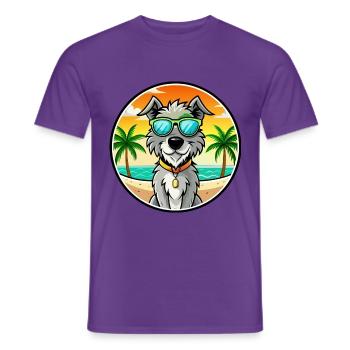 Irischer Wolfshund Hunderasse Cartoon Sonnenbrille Strand - Männer T-Shirt - Lila - Vorne - AI Model Male 178 light (178cm)
