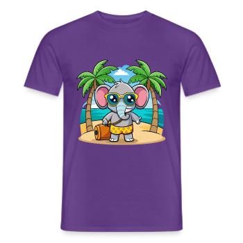 Elefant Lustige Cartoon Sommer Strand Sonnenbrille - Männer T-Shirt - Lila - Vorne - AI Model Male 178 light (178cm)
