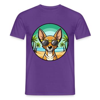 Cirneco Dell Etna Hunderasse Cartoon Sonnenbrille Strand - Männer T-Shirt - Lila - Vorne - AI Model Male 178 light (178cm)