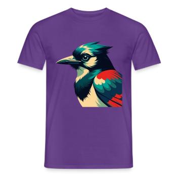 Blauhäher Cartoon Figur Buntes Haustier Tier - Männer T-Shirt - Lila - Vorne - AI Model Male 178 light (178cm)