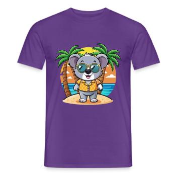 Koala Lustige Cartoon Sommer Strand Sonnenbrille - Männer T-Shirt - Lila - Vorne - AI Model Male 178 light (178cm)