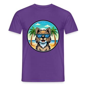 Schwedische Lapphund Hunderasse Cartoon Sonnenbrille Strand - Männer T-Shirt - Lila - Vorne - AI Model Male 178 light (178cm)