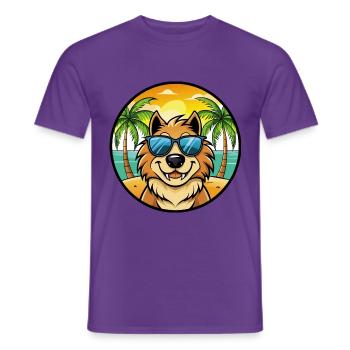 Estrela Sennenhund Rasse Cartoon Sonnenbrille Strand - Männer T-Shirt - Lila - Vorne - AI Model Male 178 light (178cm)