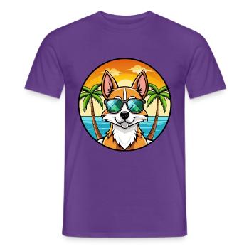 Chilenische Foxterrier Hunderasse Cartoon Sonnenbrille - Männer T-Shirt - Lila - Vorne - AI Model Male 178 light (178cm)