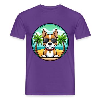 Brasilianischer Terrier Hunderasse Cartoon Sonnenbrille Strand - Männer T-Shirt - Lila - Vorne - AI Model Male 178 light (178cm)