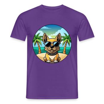 Braque Français Hunderasse Cartoon Sonnenbrille Strand - Männer T-Shirt - Lila - Vorne - AI Model Male 178 light (178cm)