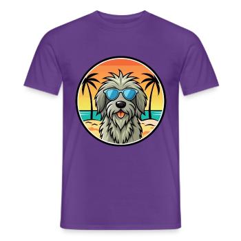 Lunettes de soleil Bergamasco Shepherd Dog Breed Cartoon - T-shirt homme - violet - Devant - AI Model Male 178 light (178cm)