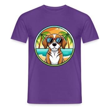 Beagle Harrier Hunderasse Cartoon Sonnenbrille Strand - Männer T-Shirt - Lila - Vorne - AI Model Male 178 light (178cm)