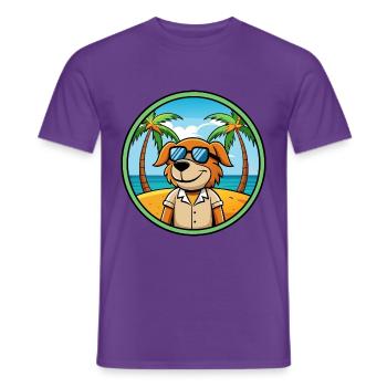 Poitevin Hound Hund Rasse Cartoon Sonnenbrille Strand - Männer T-Shirt - Lila - Vorne - AI Model Male 178 light (178cm)