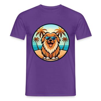 Leonberger Dog Breed Cartoon Sunglasses Beach - Men's T-Shirt - purple - Front - AI Model Male 178 light (178cm)