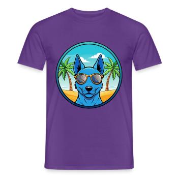 Lunettes de soleil de dessin animé Blue Thai Ridgeback Dog Breed - T-shirt homme - violet - Devant - AI Model Male 178 light (178cm)