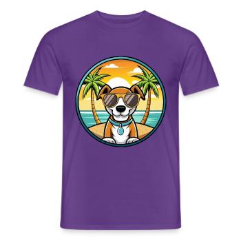 Ariege Pointer Hund Rasse Cartoon Sonnenbrille Strand - Männer T-Shirt - Lila - Vorne - AI Model Male 178 light (178cm)