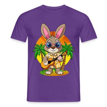Lustige Kaninchen Sommer Strand Sonnenbrille Hawaiianisch - Männer T-Shirt - Lila - Vorne - AI Model Male 178 light (178cm)
