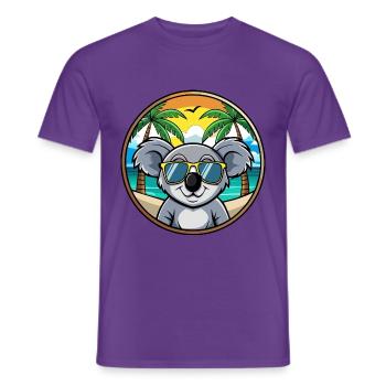 Koala Lustige Cartoon Sommer Strand Sonnenbrille Cool - Männer T-Shirt - Lila - Vorne - AI Model Male 178 light (178cm)