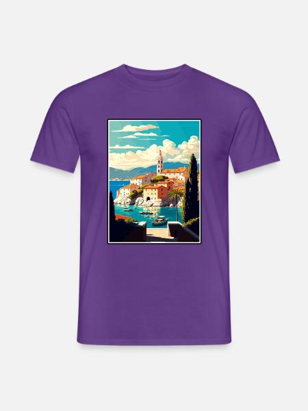 Brac Kroatien Vintage Reiseposter WPA Souvenir - Männer T-Shirt - Lila