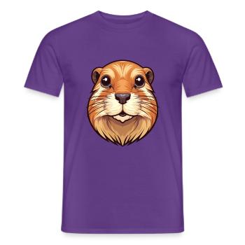 Gopher Buntes Aquarell Cartoon Kawaii Tier - Männer T-Shirt - Lila - Vorne - AI Model Male 178 light (178cm)