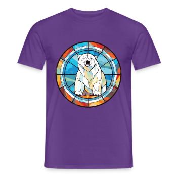 Eisbär Bunte Aquarell-Tierillustration - Männer T-Shirt - Lila - Vorne - AI Model Male 178 light (178cm)