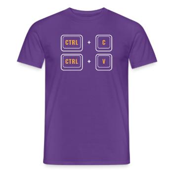Kopieren, einfügen Schlüssel Senior Entwickler Lustiger Programmierer - Männer T-Shirt - Lila - Vorne - AI Model Male 178 light (178cm)