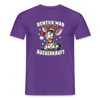Rentier War Ausverkauft Esel - Männer T-Shirt - Lila - Vorne - AI Model Male 178 light (178cm)