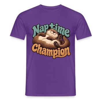 Amerikanischer Otter - Männer T-Shirt - Lila - Vorne - AI Model Male 178 light (178cm)
