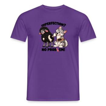 Schaf und Wolf – Unvollkommenheit? Kein Problem! - Männer T-Shirt - Lila - Vorne - AI Model Male 178 light (178cm)