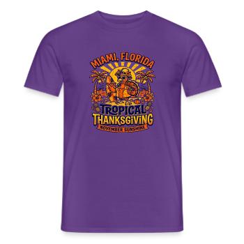 Miami Tropical Thanksgiving Sunshine Turkey Oct - Männer T-Shirt - Lila - Vorne - AI Model Male 178 light (178cm)
