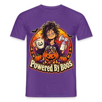 Halloween-Geist Powered By Boos Mama - Männer T-Shirt - Lila - Vorne - AI Model Male 178 light (178cm)