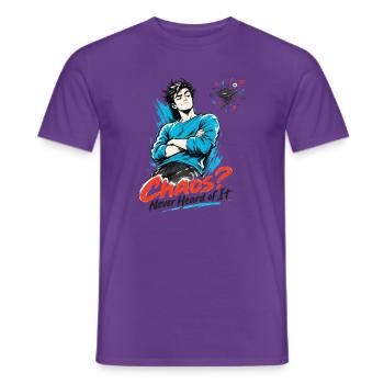 Chaos? Nie davon gehört - Männer T-Shirt - Lila - Vorne - AI Model Male 178 light (178cm)