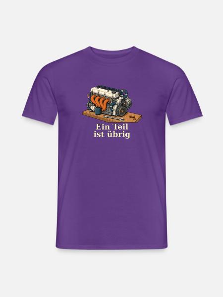 Ein Teil ist übrig – Schrauberhumor - Männer T-Shirt - Lila