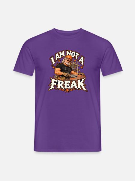 Ich bin kein Freak Bauarbeiter - Männer T-Shirt - Lila