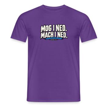 Industrielle Distressed Typografie Blau-Pinsel - Männer T-Shirt - Lila - Vorne - AI Model Male 178 light (178cm)