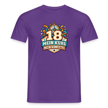 18 Geburtstag – Mein Kurs, mein Konfetti - Männer T-Shirt - Lila - Vorne - AI Model Male 178 light (178cm)